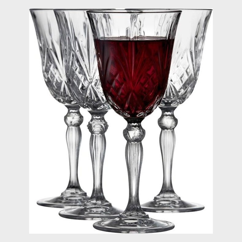 Lyngby Glas - R�dvinsglas - Krystal Klar Melodia Vinglas S�t - 27 Cl - 4 Stk