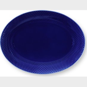 Lyngby Porcel�n - Rhombe Color Ovalt Serveringsfad 35x26,5 Cm - M�rkebl�