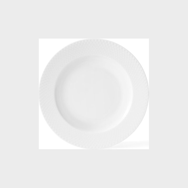 Lyngby Porcel�n - Rhombe Dyb Tallerken - 23 Cm - Hvid