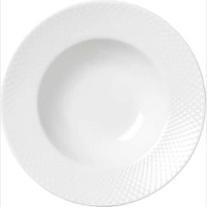 Lyngby Porcel�n - Rhombe Hvid Dybtallerken - 24,5 Cm