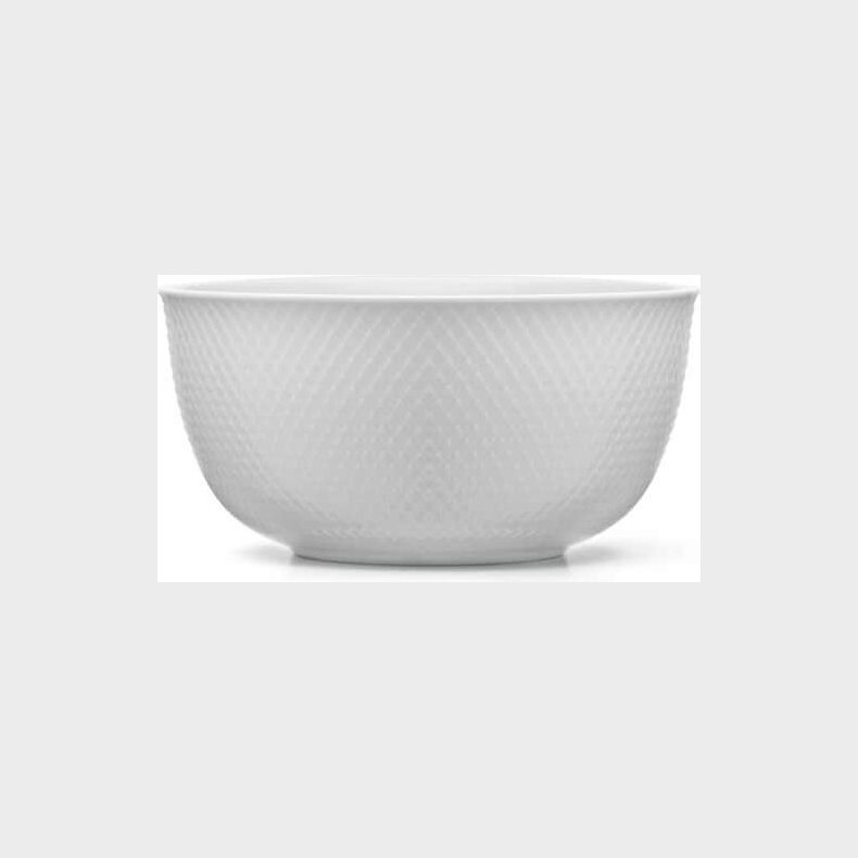 Lyngby Porceln - Rhombe Hvid Serveringsskl - 22 Cm