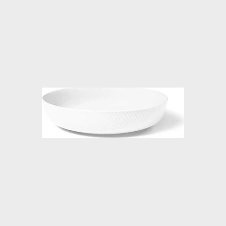 Lyngby Porceln - Rhombe Hvid Serveringsskl - 28,5 Cm