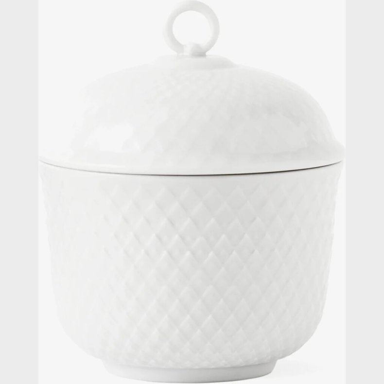 Lyngby Porceln - Rhombe Hvid Skl - 8,5 Cm