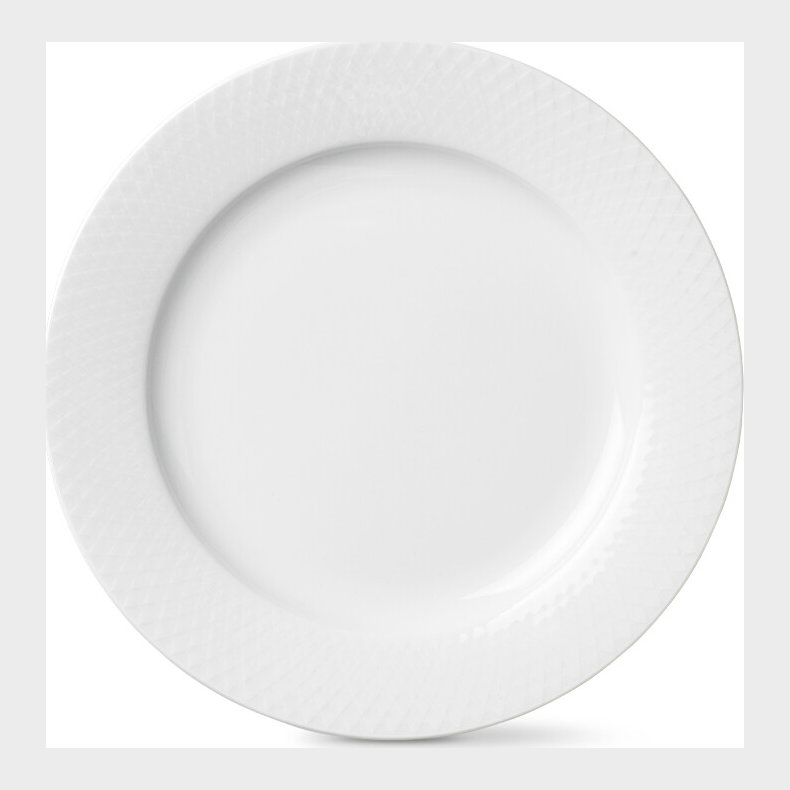 Lyngby Porceln - Rhombe Hvid Tallerken 23 Cm