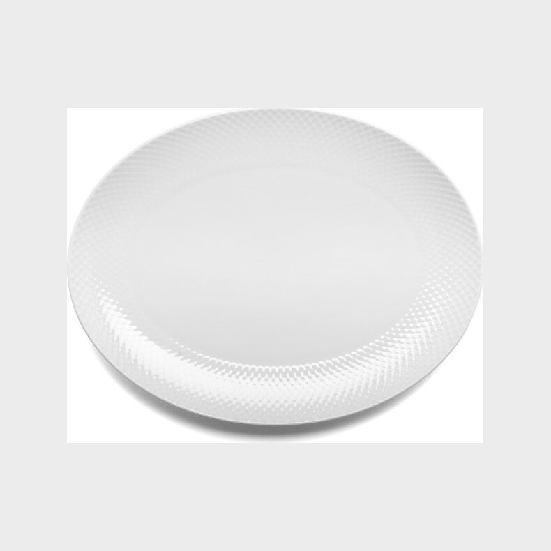 Lyngby Porcel�n - Rhombe Serveringsfad - 35 X 26,5 Cm - Hvid