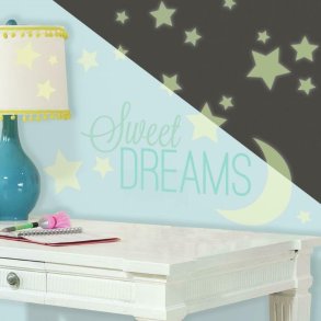 Lyser i m�rke ''Sweet Dreams'' wallstickers
