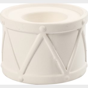 Lysestage - H 6,6 Cm -  9,3 Cm - Hulstr. 2,2+4 Cm - Hvid - 2 Stk.