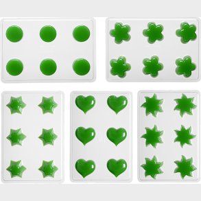 Lysforme - Flydelys - Blomst - Hjerte - Sol - Stjerne - Rund