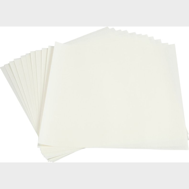 Origami Papir - Str. 30x30 Cm - 80 G - Hvid - 12 Ark