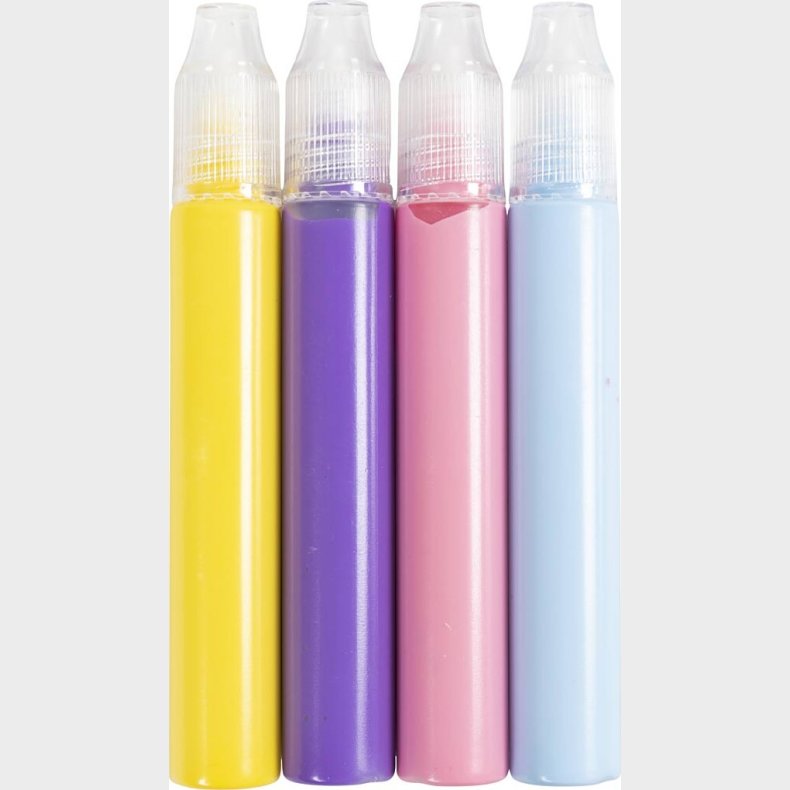 Lyspenne - Lys Bl - Lys Pink - Lilla - Gul - 30 Ml/ 4 Pakker