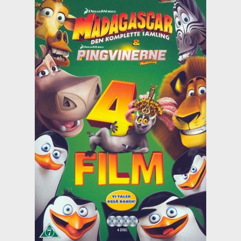 Madagascar: Den Komplette Samling + Pingvinerne Fra Madagascar - DVD - Film