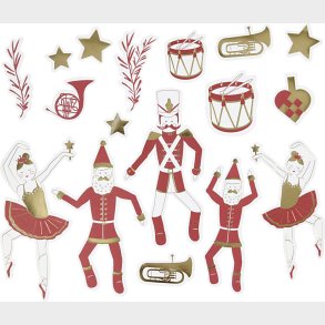 Mrkater - Str. 2,2x12,5 Cm - Guld - Rd - Hvid - 57 Stk.