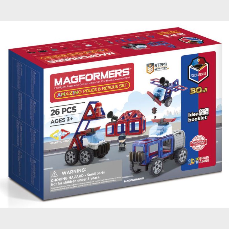 Magformers | Magformers 26 stk - Politi- og brandvsen