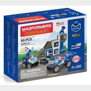 Magformers 50 stk - Politistation og kretjer