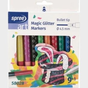 Magiske Tusser Med Glimmer - St Med 9+1 Farver - Spree