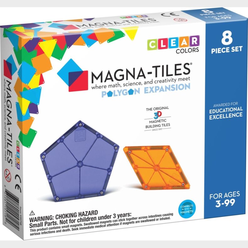Magna-tiles - Polygon Magnets�t - Udvidelsess�t  - 8 Stk