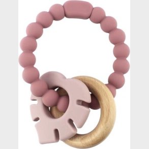 Biderangle I Silikone - Blad Og Tr Bideringe - Pink - Magni