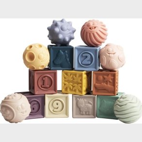 Stableklodser Og Bolde I Silikone - Dyr Og Tal - 15 Stk - Magni