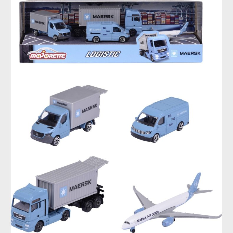 Majorette - Maersk Logistic K�ret�jer Gave�ske - 4 Stk