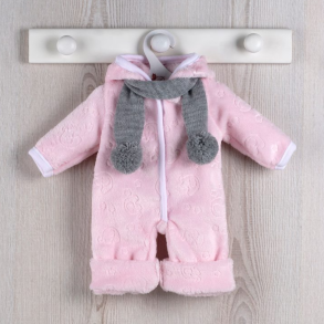 As� dukket�j - Lyser�d fleecedragt, 43 cm