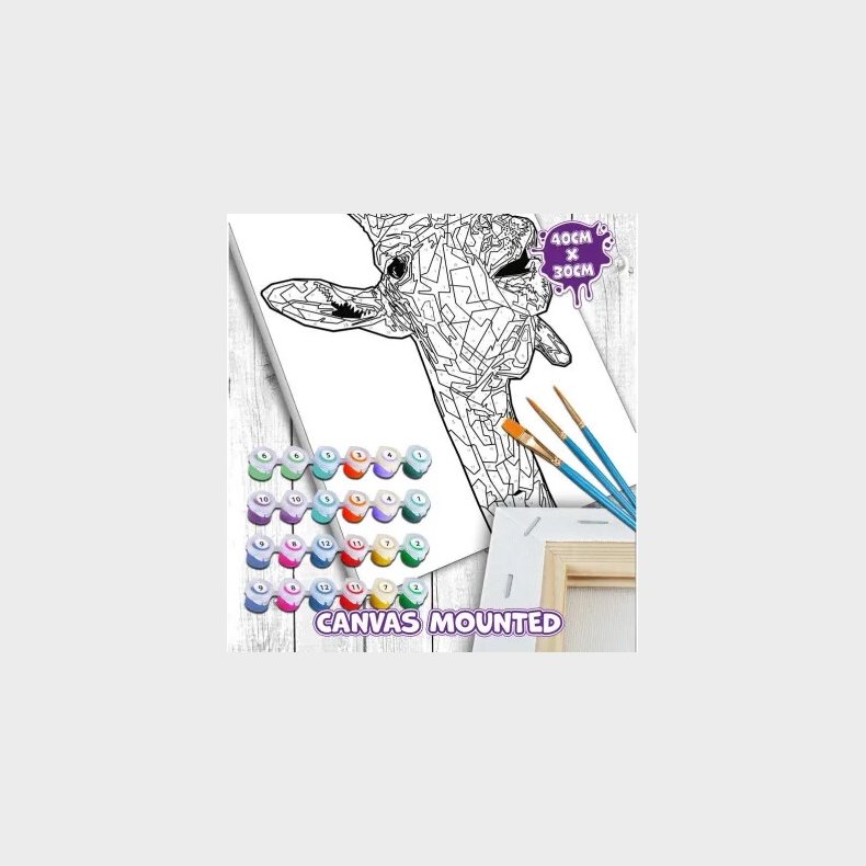 Mal Efter Tal - Lrred - Giraf - 40x30 Cm