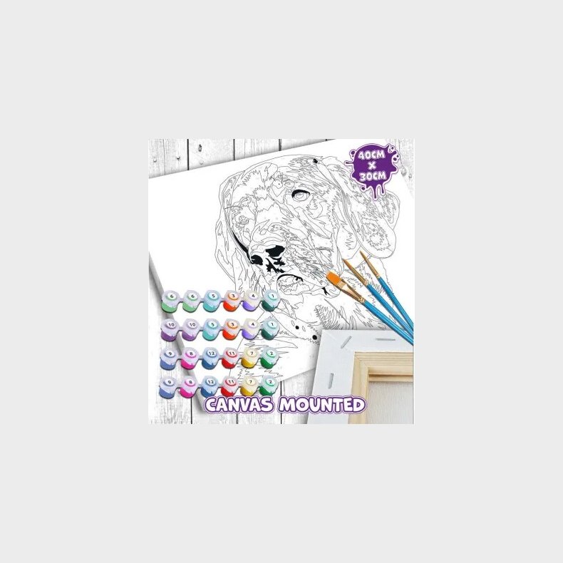 Mal Efter Tal - Lrred - Hund - 40x30 Cm