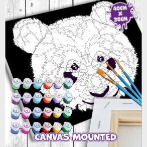 Mal Efter Tal - Lrred - Panda - 40x30 Cm