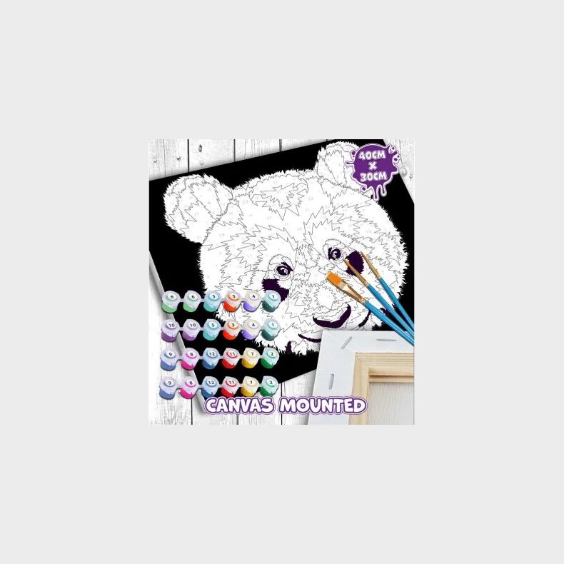 Mal Efter Tal - Lrred - Panda - 40x30 Cm