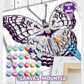 Mal Efter Tal - Lrred - Sommerfugl - 40x30 Cm