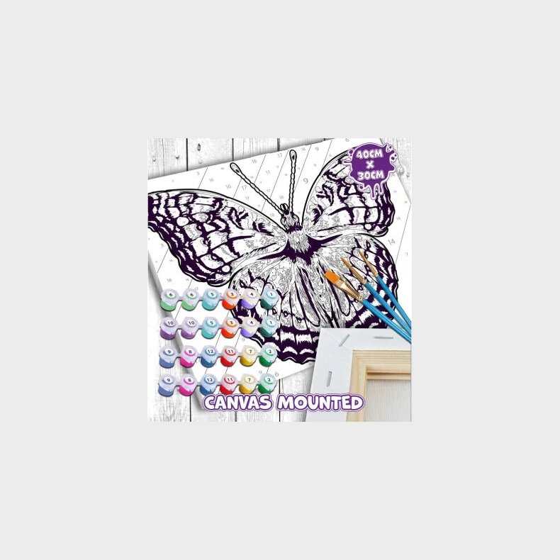 Mal Efter Tal - Lrred - Sommerfugl - 40x30 Cm