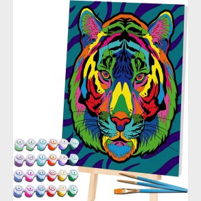 Mal Efter Tal - Lrred - Tiger - 40x30 Cm