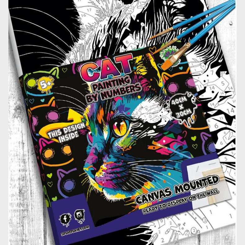 Mal Efter Tal P Lrred - 30x40 Cm - Kat - Ny - Splat