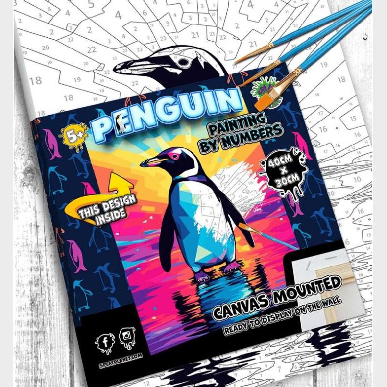 Mal Efter Tal P Lrred - 30x40 Cm - Pingvin - Splat