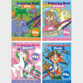 Malebog A5 - 64 Sider - Assorterede Design - Bog