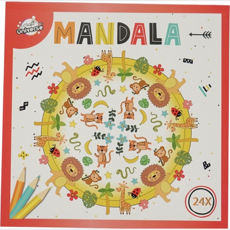 Malebog Mandala 20,5 X 20,5 Cm - Dyr - Bog