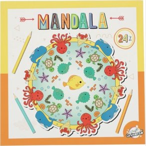 Malebog Mandala 20,5 X 20,5 Cm - Havdyr - Bog