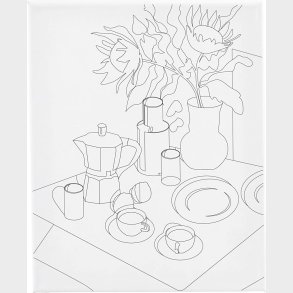 Malerl�rred Med Print - Morgenbord - D 1,6 Cm - Str. 24x30 Cm - 360 G - 1 Stk.