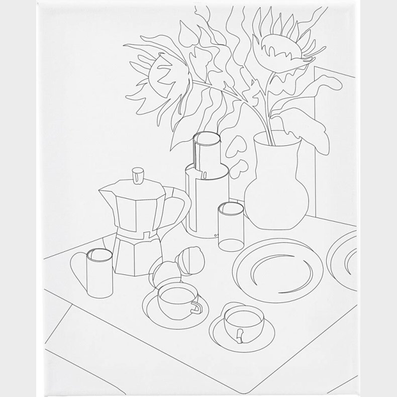 Malerl�rred Med Print - Morgenbord - D 1,6 Cm - Str. 24x30 Cm - 360 G - 1 Stk.