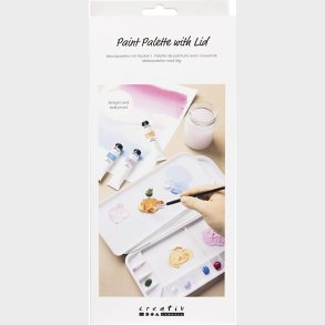 Malerpalette Med L�g - Str. 27x12,7x2,3 Cm - S�lv - Hvid - 1 Stk.