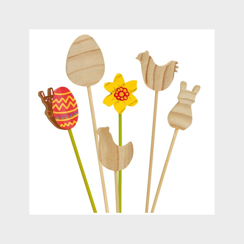 Eduplay | Mal selv blomsterpinde - Psketema, 12 stk