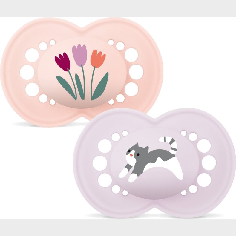 Mam - Original Natural Rubber Pacifiers - Pink - 6-16 Months