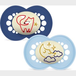 Mam - Original Night Silk 2p Box V - Blue - 6-16 Months