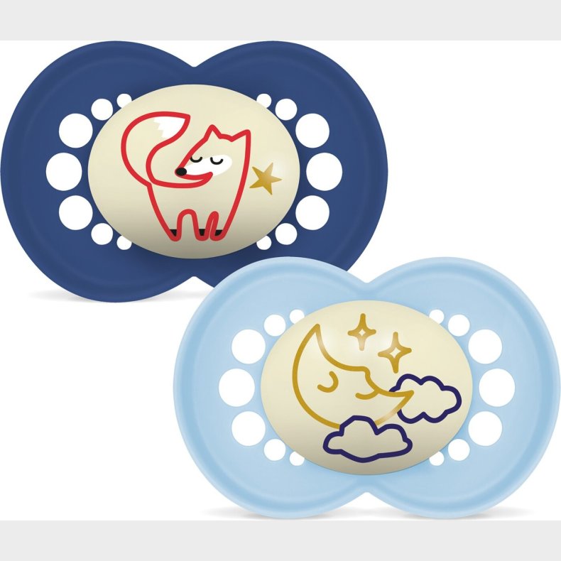 Mam - Original Night Silk Pacifiers - Blue - 16-36m