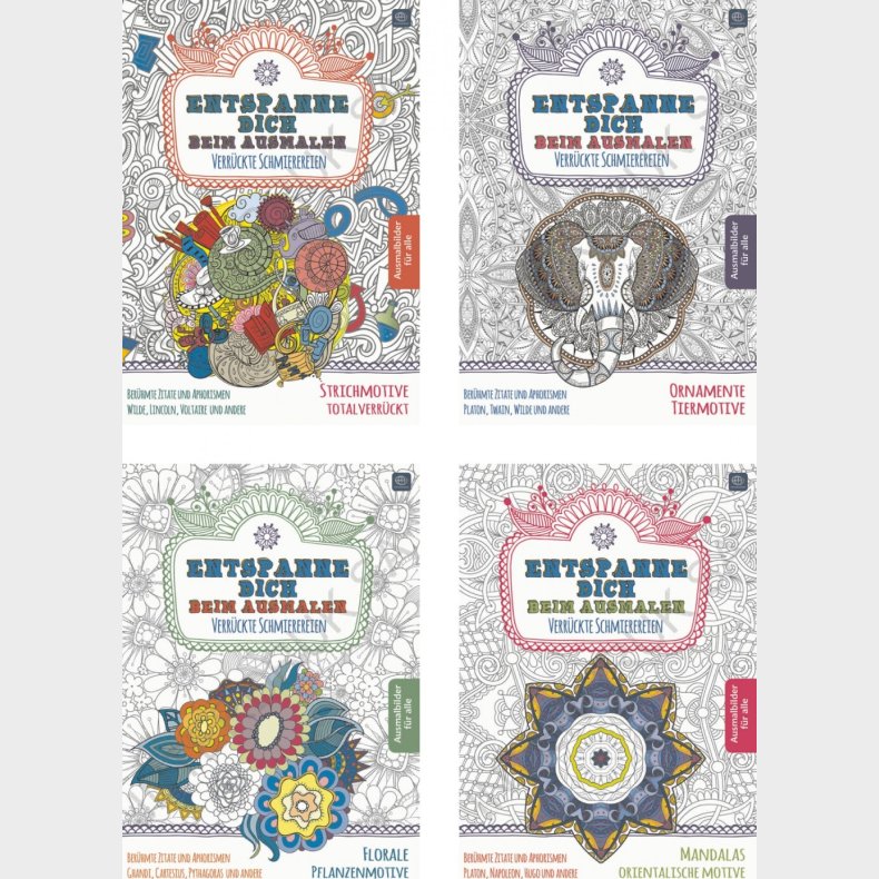 Mandala Malebog B5 32 Sider - 4 Assorterede - Rheita - Bog