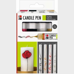 Marabu - Candle Pen St - Maling Til Stearinlys - 4 Farver