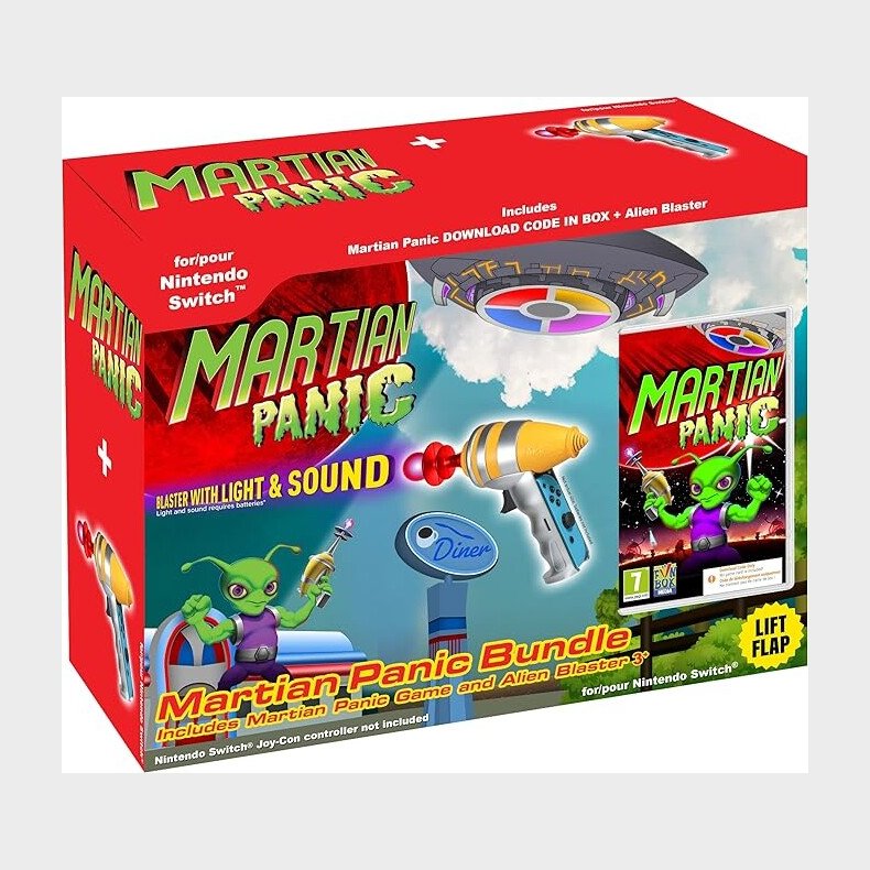 Martian Panic Game And Blaster Gun Bundle - Kode I Boks - Nintendo Switch