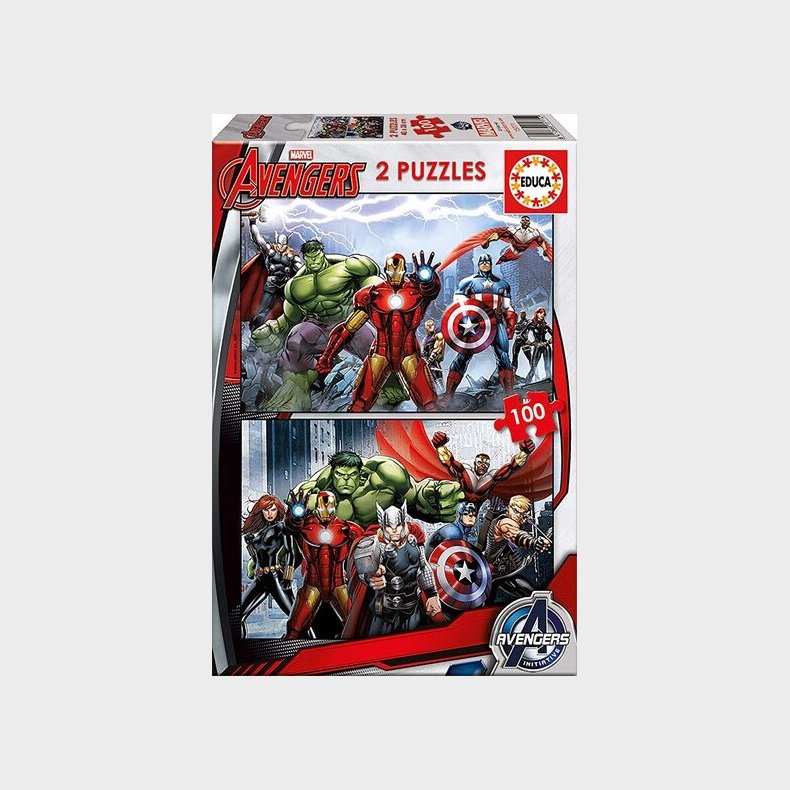 Marvel Avengers Puslespil - 2 X 100 Brikker - Educa