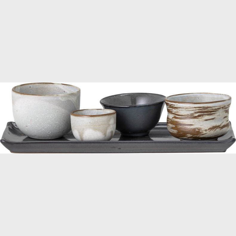 Bloomingville - Masami Sushi St - Hvid - Stentj Keramik - 5 Dele