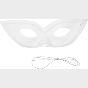 Mal Selv Maske - Cat Eye Halvmaske - Hvid