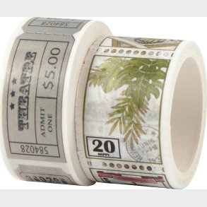 Masking Tape - Billet- Og Naturmotiver - L 3+5 M - B 20+25 Mm - 2 Ruller